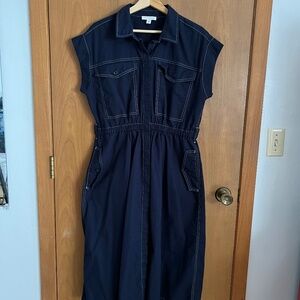 Free Assembly Women's Navy Utility Midi Dress L